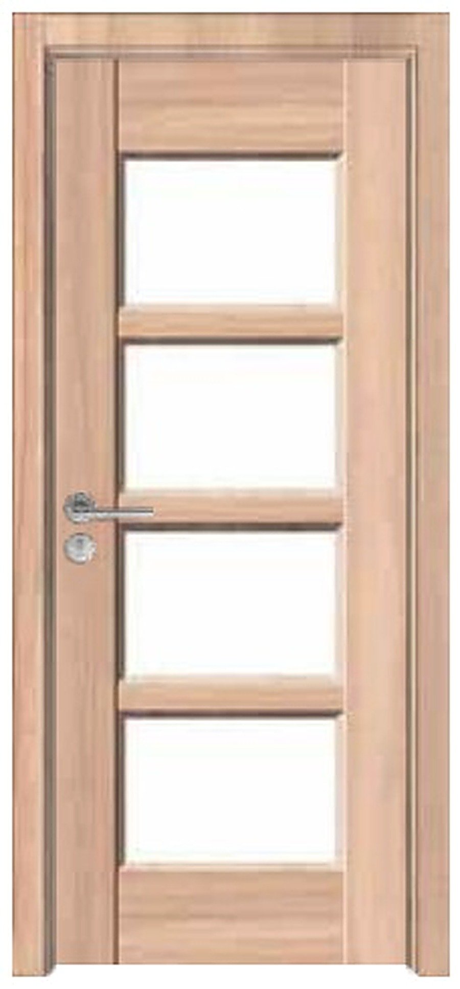 WPC Interior Door FDI-9069 — Four-Lite Glass Door, Natural Oak WPC Interior Door FDI-9069 — Four-Lite Glass Door, Natural Oak