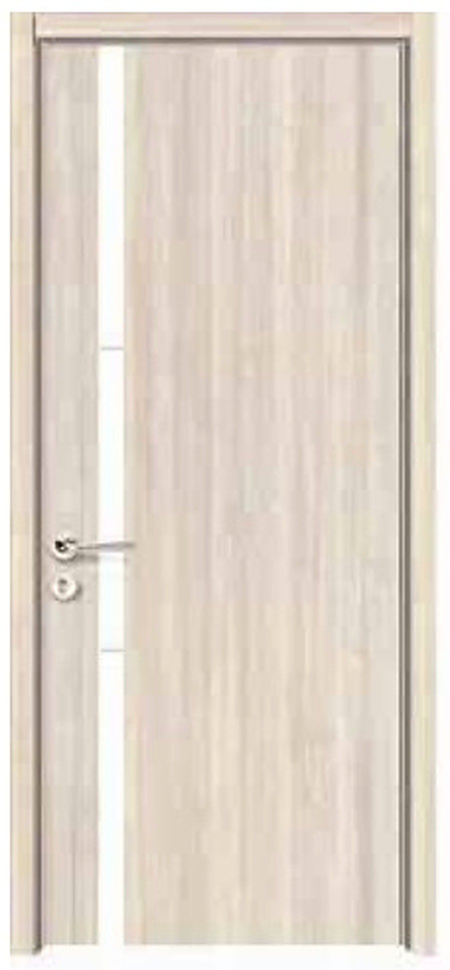 WPC Interior Door FDI-9108 — Single Glass Strip Panel, Pearl Cream WPC Interior Door FDI-9108 — Single Glass Strip Panel, Pearl Cream