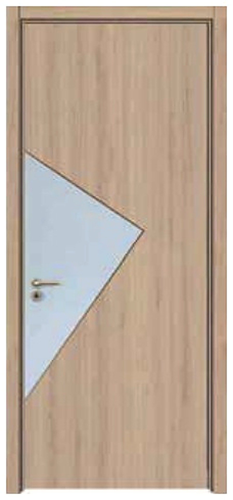 WPC Interior Door FDI-9115 — Triangular Glass Panel, Natural Oak WPC Interior Door FDI-9115 — Triangular Glass Panel, Natural Oak