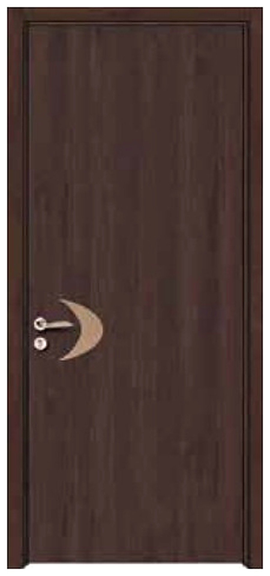 WPC Interior Door FDI-9121 — Crescent Handle Accent Panel, Espresso Brown WPC Interior Door FDI-9121 — Crescent Handle Accent Panel, Espresso Brown