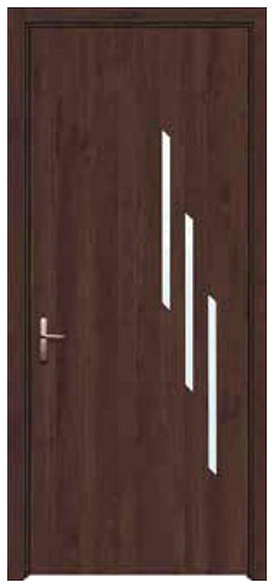 WPC Interior Door FDI-9122 — Cascading Glass Strip Panel, Dark Walnut WPC Interior Door FDI-9122 — Cascading Glass Strip Panel, Dark Walnut