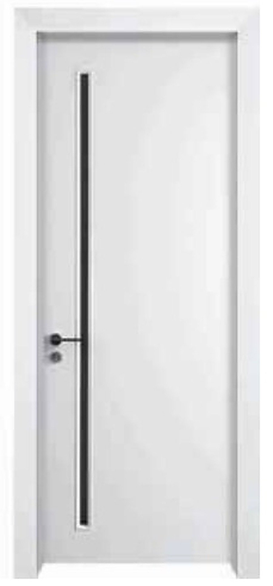 WPC Interior Door FDI-9508 — Vertical Bar Accent Painted Door, Pure White WPC Interior Door FDI-9508 — Vertical Bar Accent Painted Door, Pure White