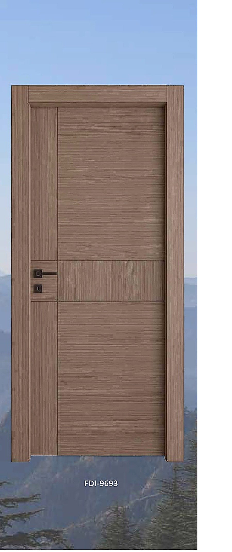 WPC Interior Door FDI-9693 — Three-Panel Assembly, Warm Oak WPC Interior Door FDI-9693 — Three-Panel Assembly, Warm Oak